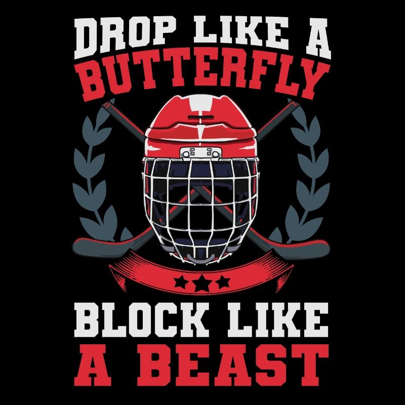 Laissez tomber comme un bloc papillon comme une bête de hockey sur glace