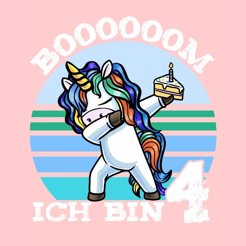 Vierter Geburtstag Mädchen 4 Jahre Einhorn