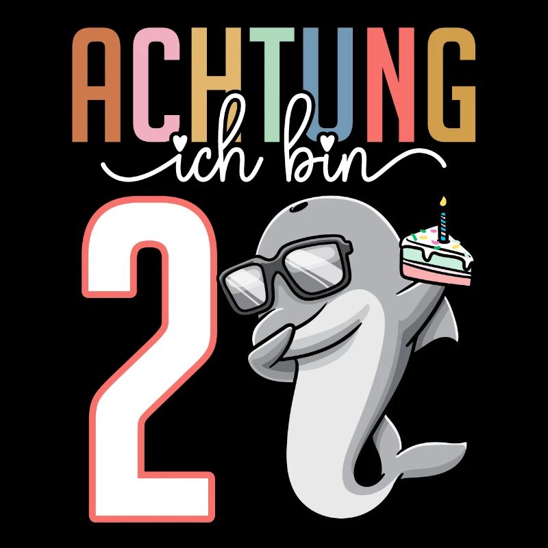 2. Geburtstag Mädchen 2 Jahre Delfin