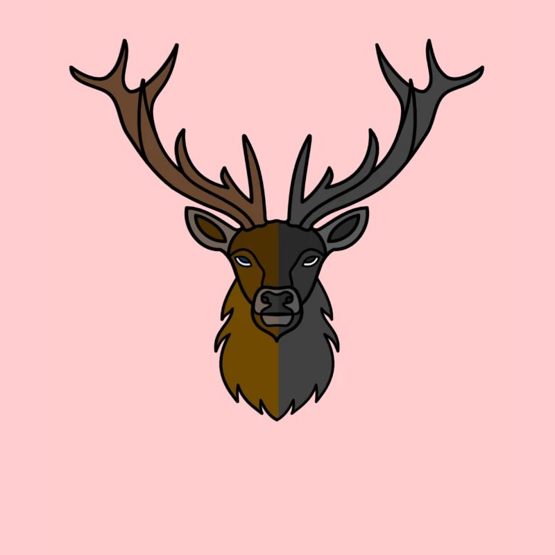 Rothirsch Geweih mit Hirschgeweih