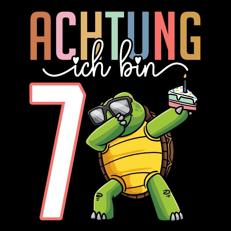 7. Geburtstag 7 Jahre Schildkröte Junge Mädchen