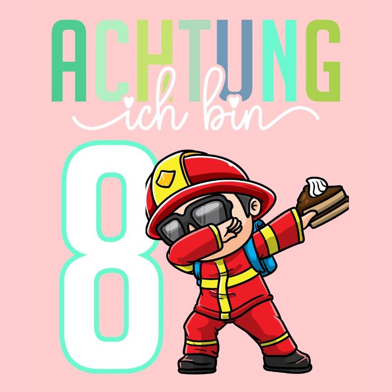 Zum 8. Geburtstag 8 Jahre Feuerwehr Junge Mädchen