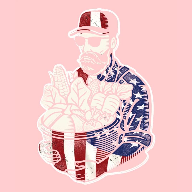 Farming Farmer American Flag Us