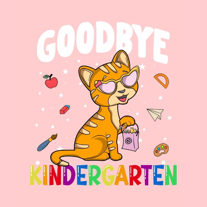 Goodbye Kindergarten Kätzchen Einschulung Schule