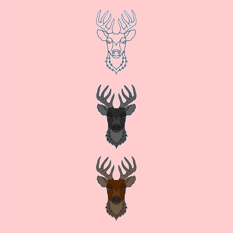 Rothirsch Geweih mit Hirschgeweih