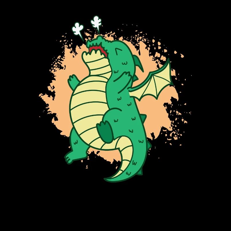 süßer Drache pustet Fabelwesen Märchen