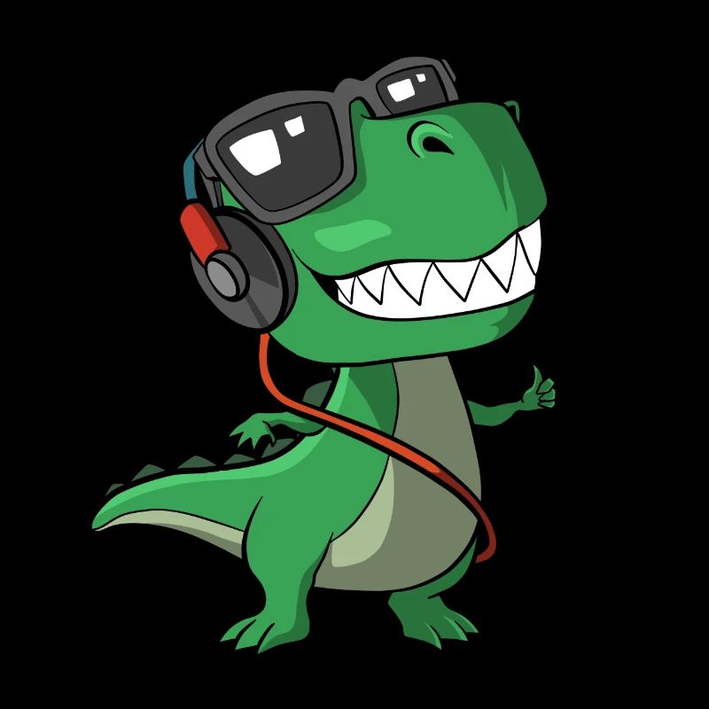 Musik Dinosaurier mit Kopfhörern