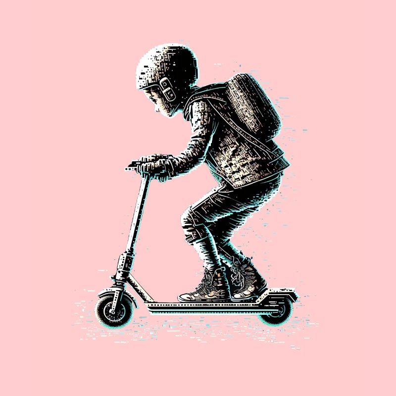 Stuntscooter in ASCII style