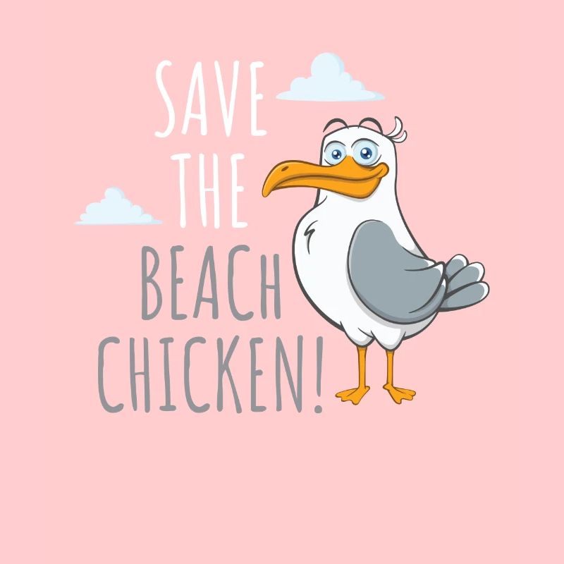 Save The Beach Chicken Möwe Vogel Kinder