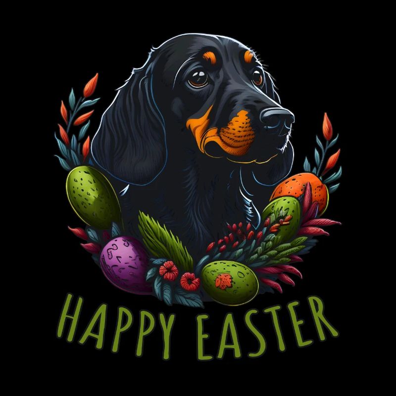 Happy Easter Doux chien teckel Pâques