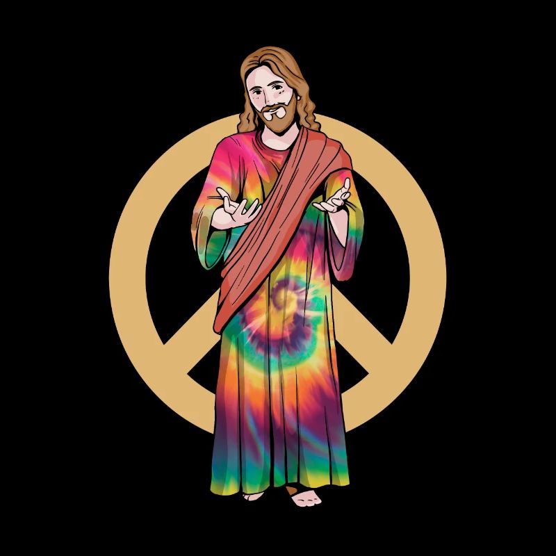 Jesus with Tie-Dye Robe - Hippie Christmas