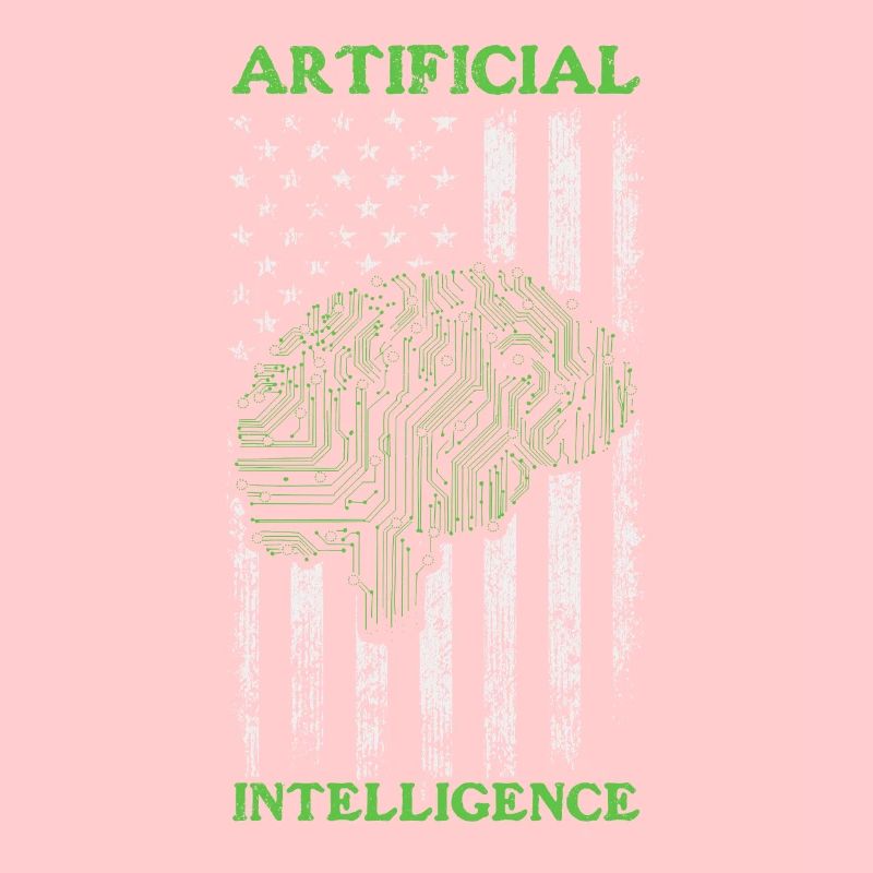 AI Robotics - Intelligence artificielle Drapeau américain