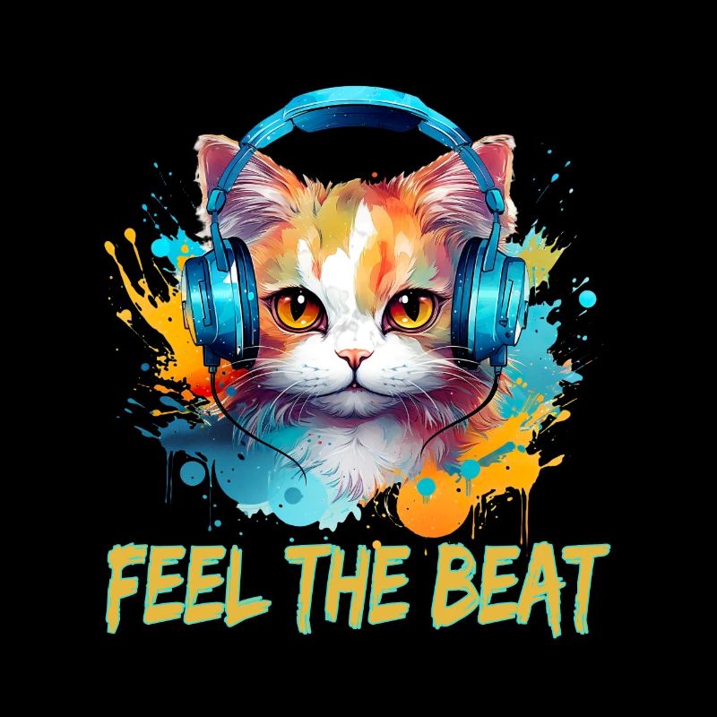 Niedliche Katze mit Kopfhörer