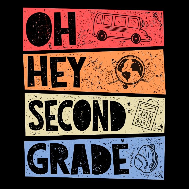 Oh Hey 2. Klasse Retro Grundschule Mädchen Junge