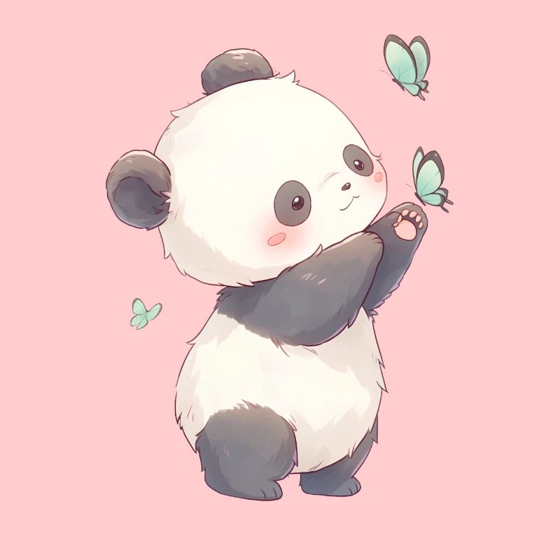 Panda Ours Papillons Panda géant japonais