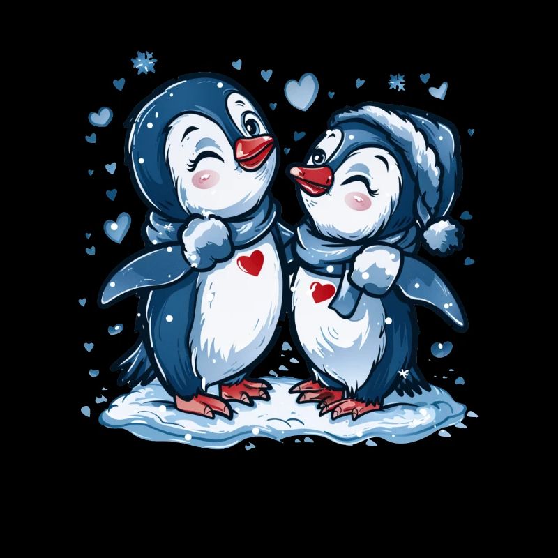 Penguin Couple Kawaii Penguin Cute