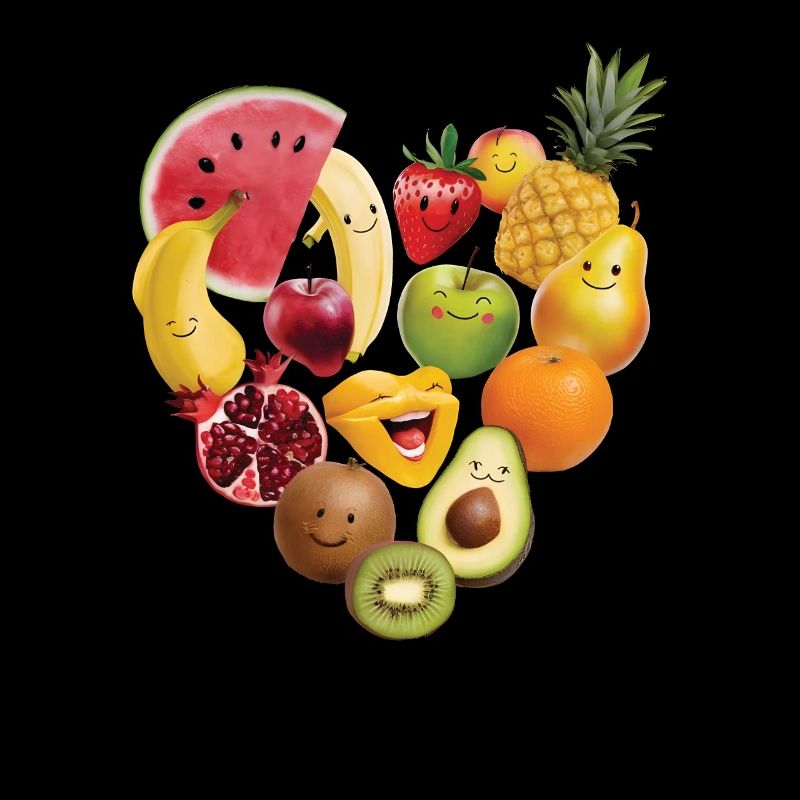 Fruchtcollage Herz Geschenk