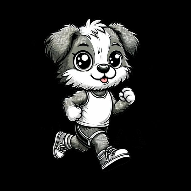 Cute Marathon Runner Dog