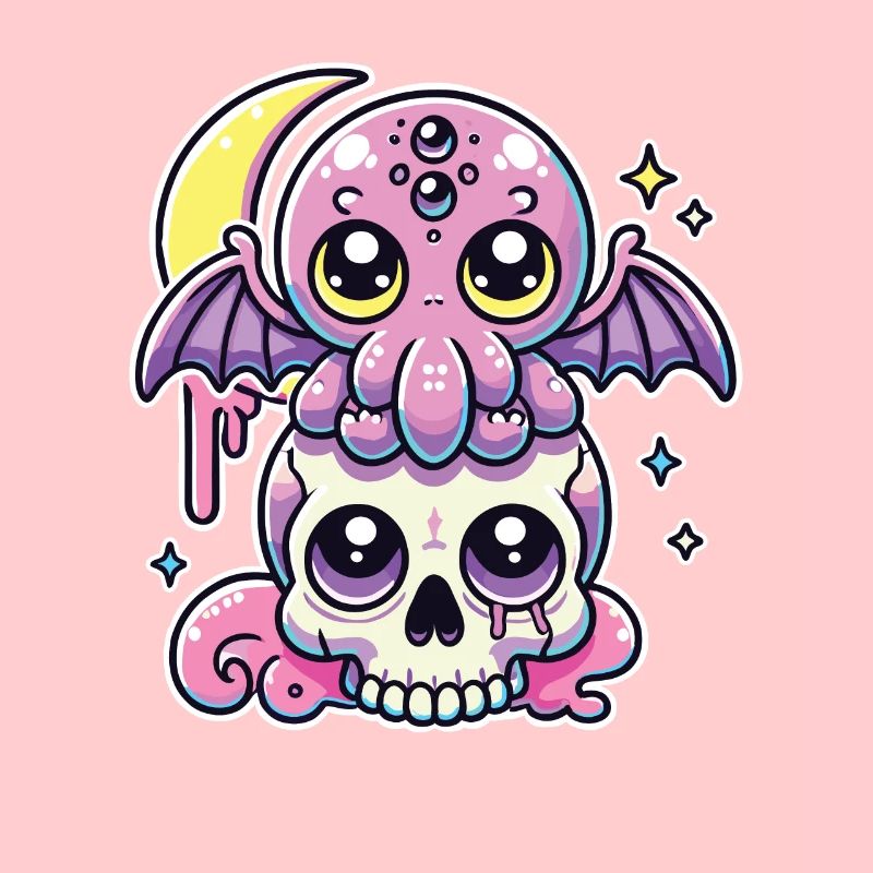 Kawaii Gothique Cthulhu Couleurs pastel Gothique Goth