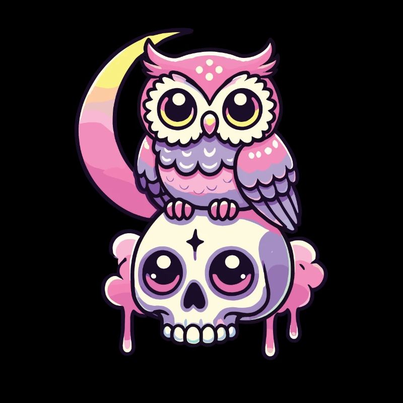 Kawaii Gothic Eule Pastellfarben Gothic Goth