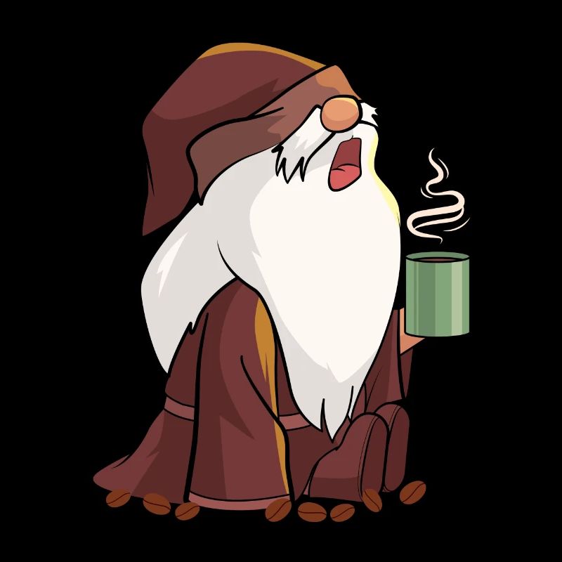 Müder Gnome Kaffeetrinker Kaffee