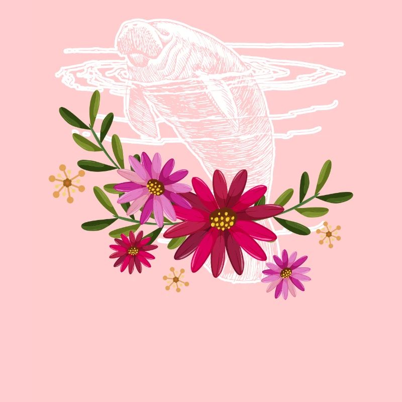 Manatee With Flowers