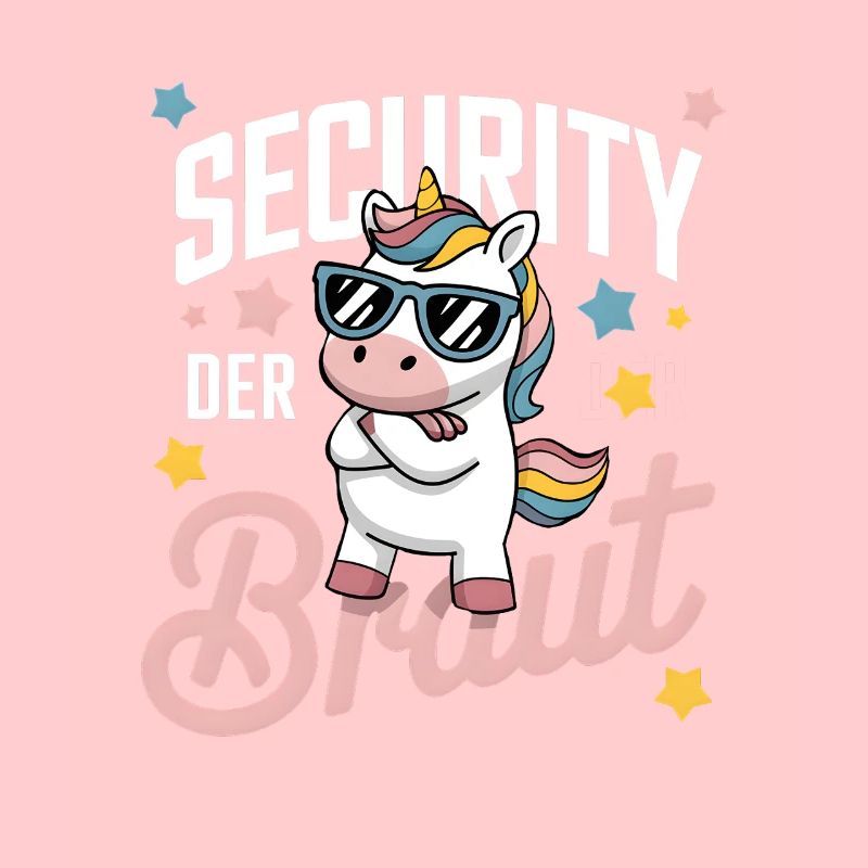 Security der Braut Einhorn JGA Gruppen Shirt