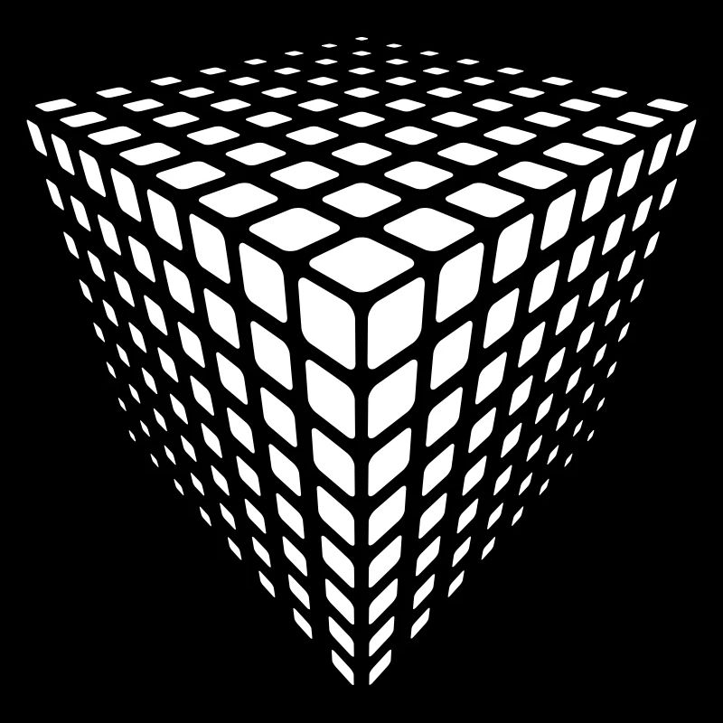Illusion du Cube en Grille Monochrome