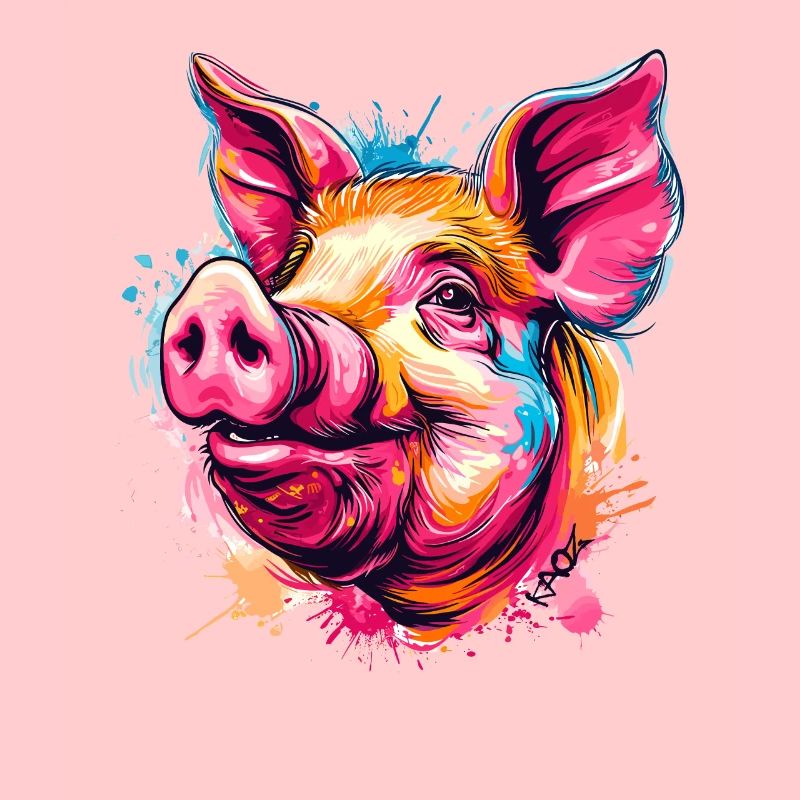 Buntes Farbspritzer Schwein