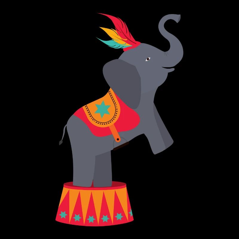 Farbenfroher Zirkuselefant