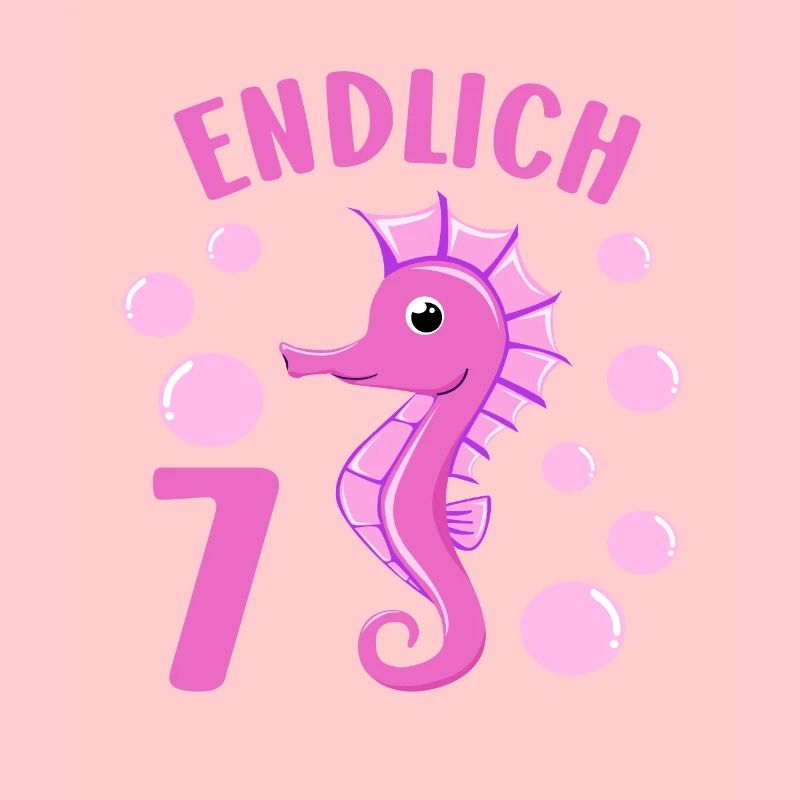 Seepferdchen Geburtstagshirt 7 Jahre Mädchen