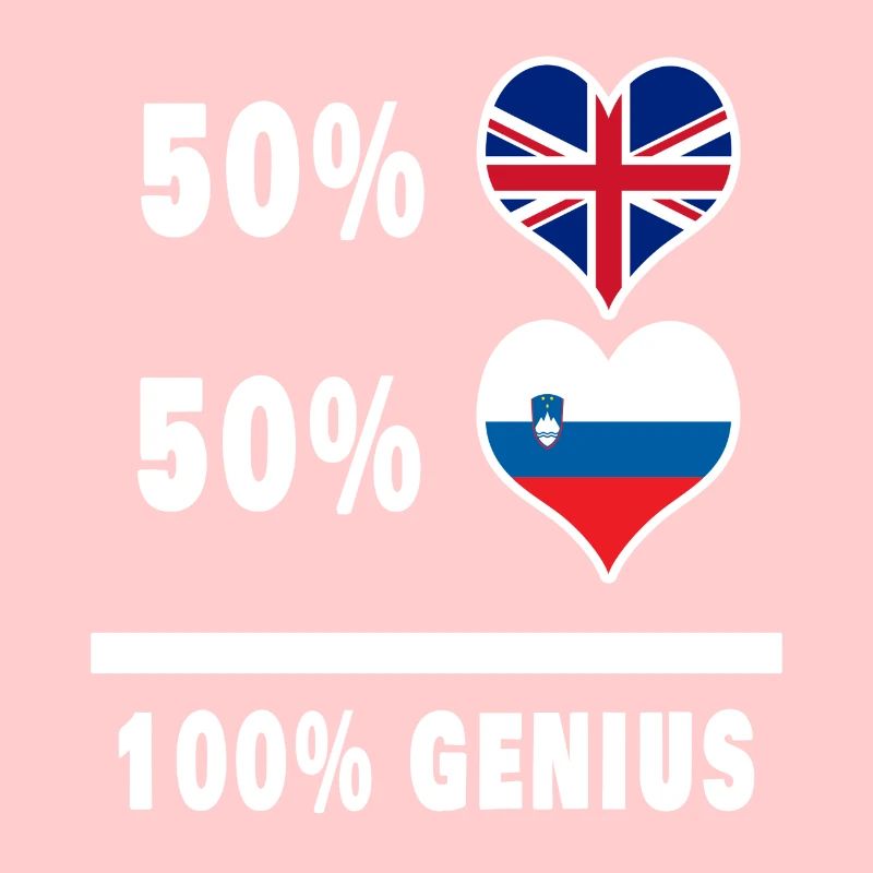 Slovenia and Great Britain 100% Genius Flag
