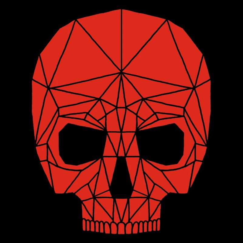 Red robotic skull