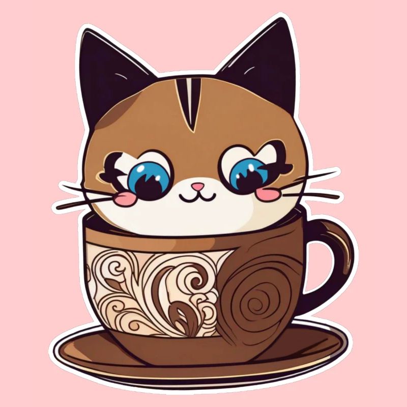 Chat de café mignon