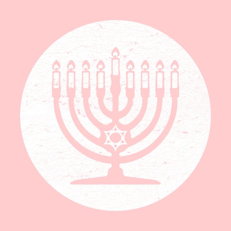 Menorah de Hanoukka chandelier dans cercle blanc