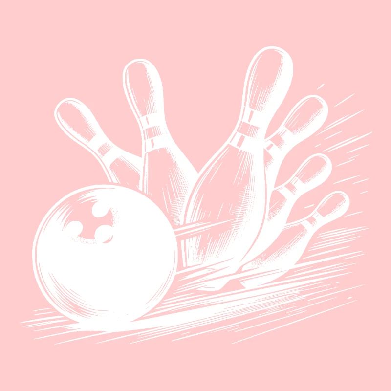 Dynamischer Bowlingkugel Wurf auf Pins