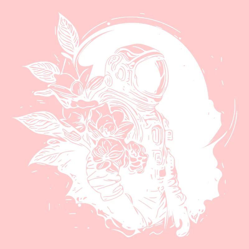 Astronaute à l’infini avec des fleurs