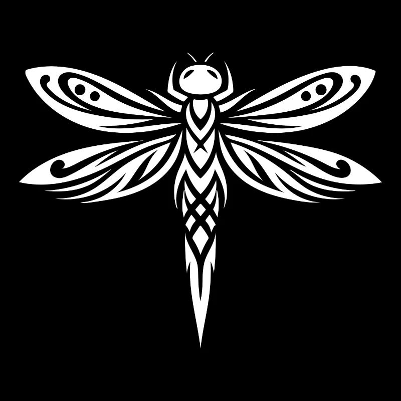 Élégant tatouage de libellule en filigrane