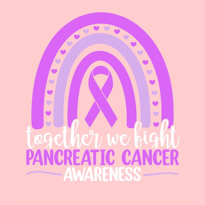 Gemeinsam bekämpfen wir den Krebs Lila Boho Regenbogen