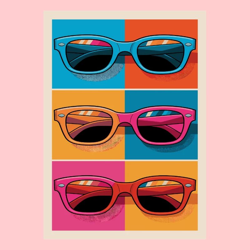 Lunettes de soleil colorées style Pop Art