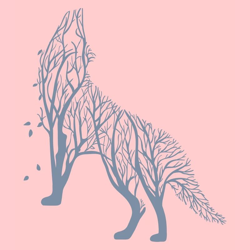 Wolf from branches - tree - nature