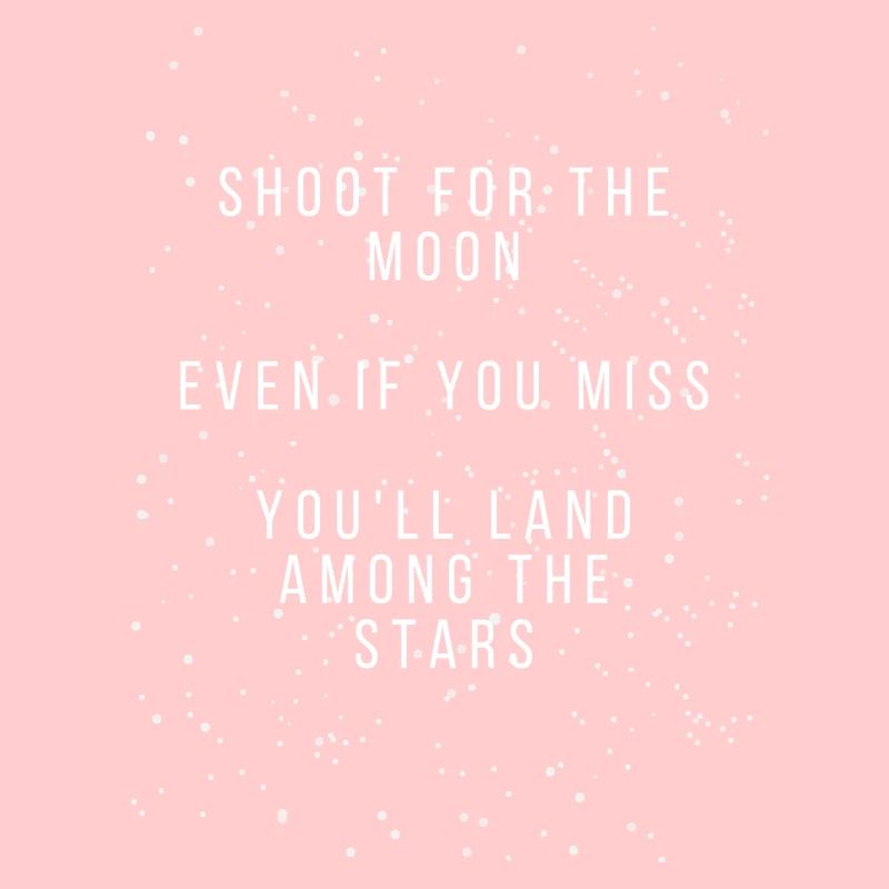 Shoot for the moon...