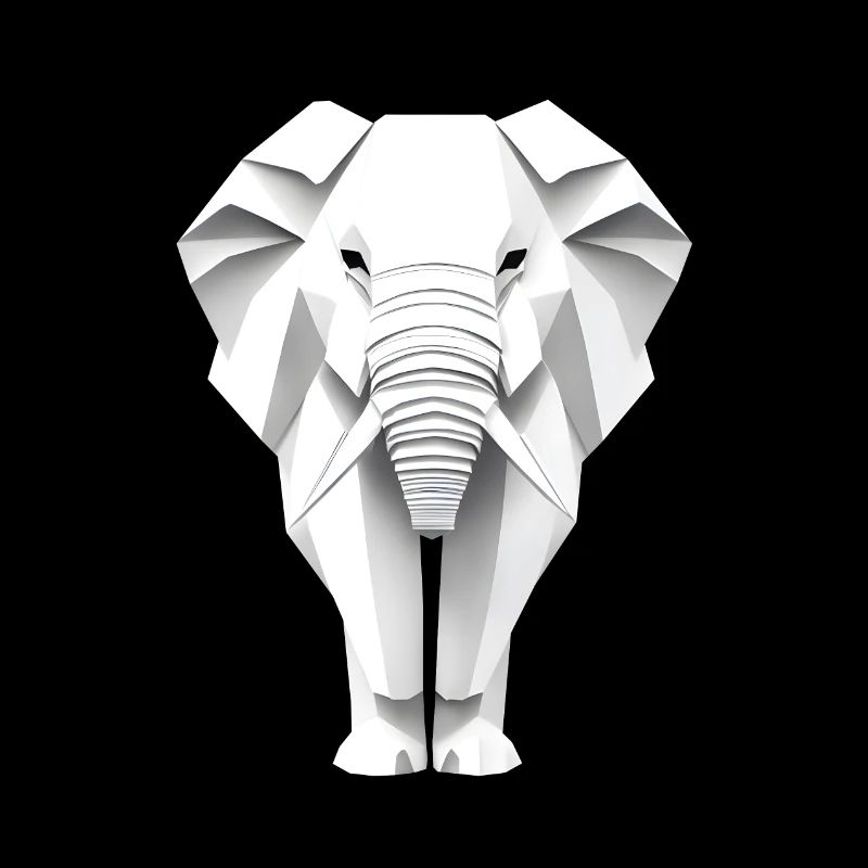 Paper Origami Elephant