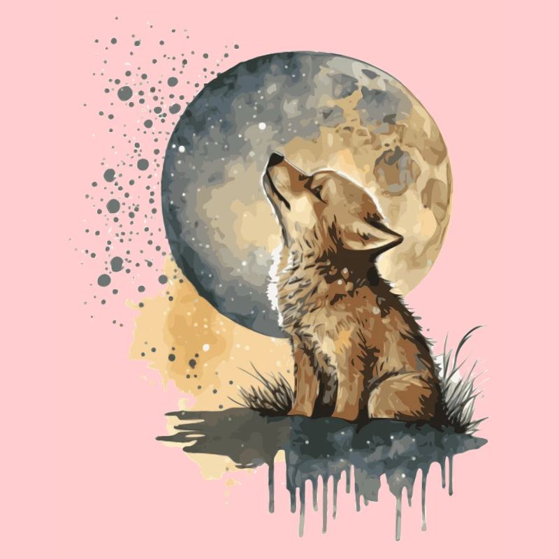 Cub Scout heult den Mond an