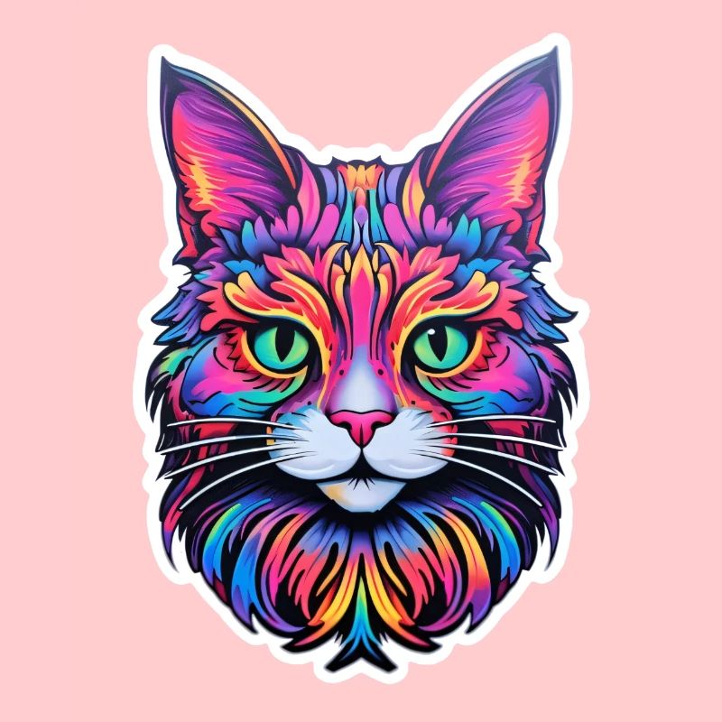 Cat Illustration Psychedelic