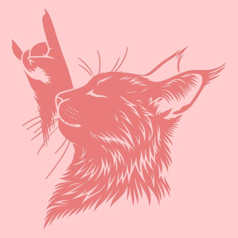 Rock Katze Profil – Devil Horns Silhouette