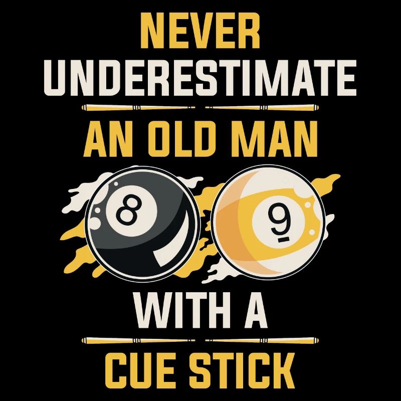 Old Man With A Cue Stick Billard Geschenk