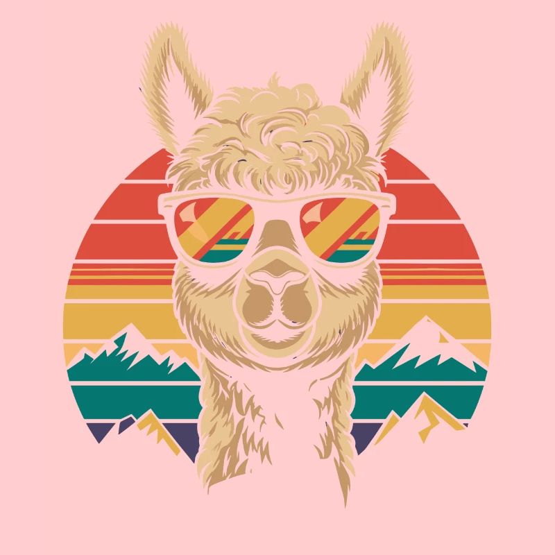 Cool alpaca with sunglasses