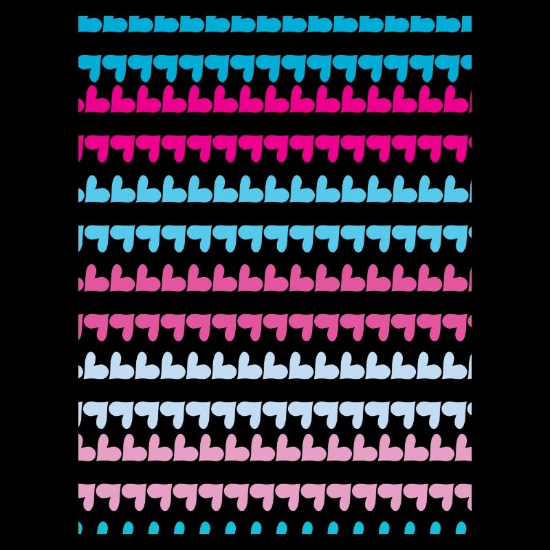 PINK BLUE HEARTS PATTERN