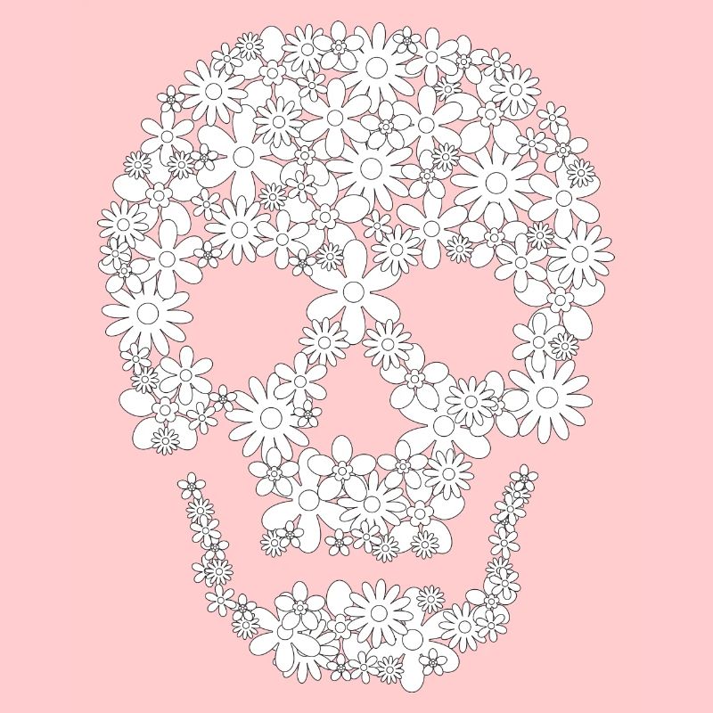 Skull Flower white